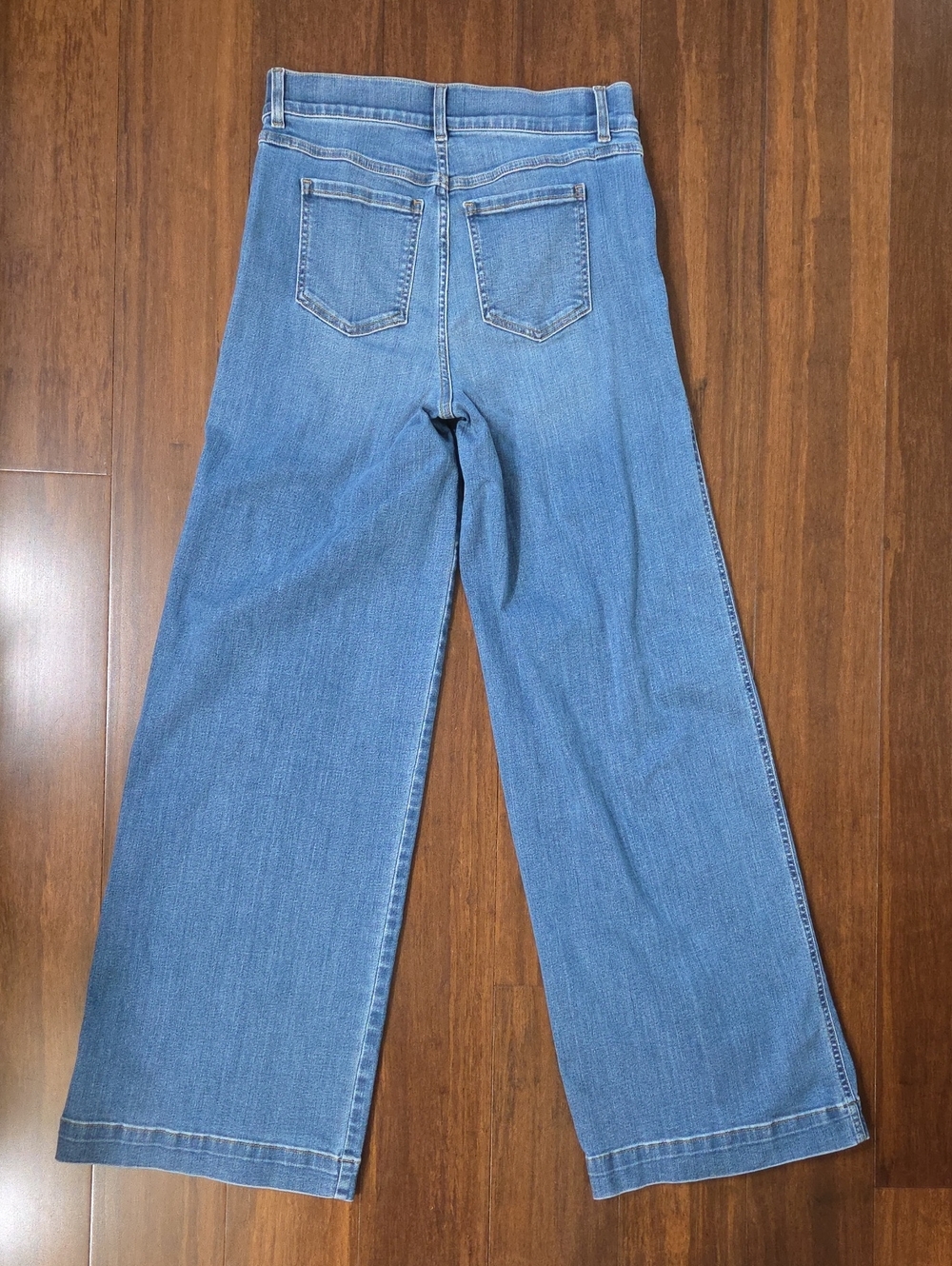 SPANX SEAMED FRONT WIDE LEG DENIM JEANS VINTAGE INDIGO MEDIUM 6 / 8 - Picture 5 of 14